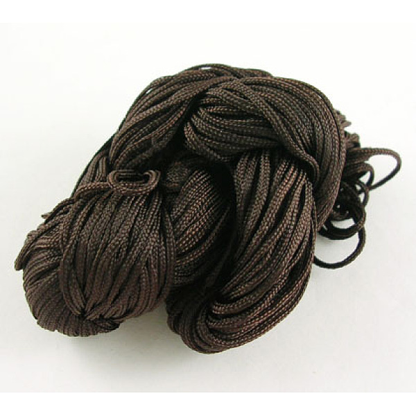 

PandaHall Nylon Thread, Nylon Jewelry Cord for Custom Woven Bracelets Making, Coffee, 1.5mm, 14m/batch Nylon Brown