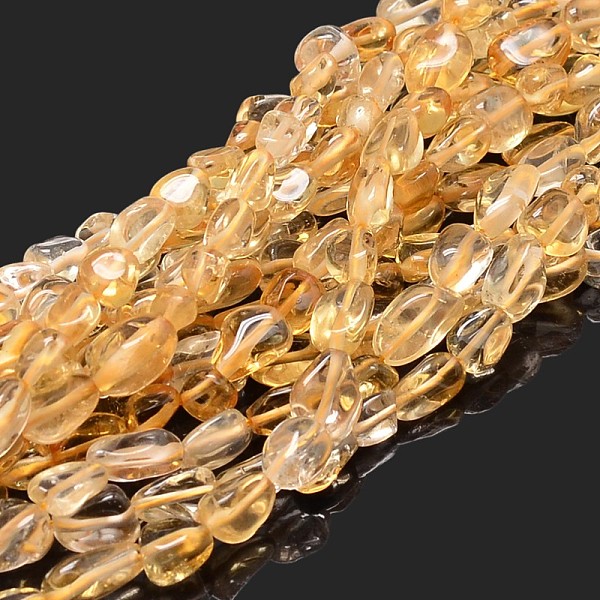 Natural Citrine Nuggets Beads Strands