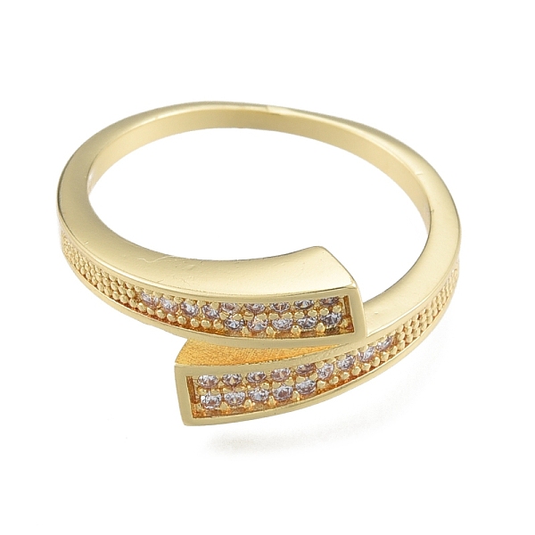 

PandaHall Clear Cubic Zirconia Open Cuff Ring, Brass Jewelry for Women, Real 18K Gold Plated, US Size 8 1/2(18.5mm) Brass+Cubic Zirconia...