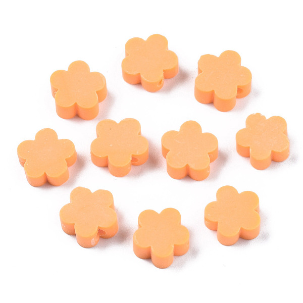 

PandaHall Handmade Polymer Clay Beads, Flower, Sandy Brown, 9.5~10x10x3.5~4.5mm, Hole: 1.6mm Polymer Clay Flower