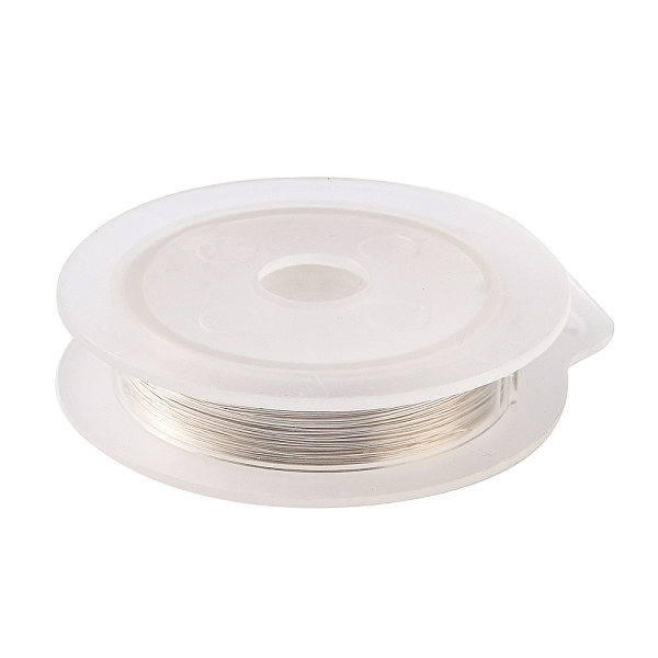 

PandaHall Round Copper Wire for Jewelry Making, Silver, 0.3mm, about 15m/roll Copper Round