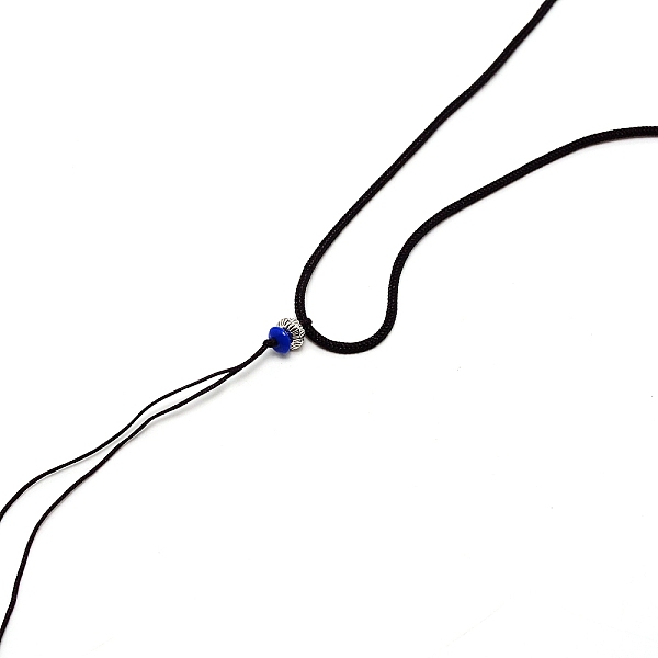 

PandaHall Nylon Pendant Cord Loops, with Slide Glass Bead, Black, 445~477x2mm Nylon Others Black