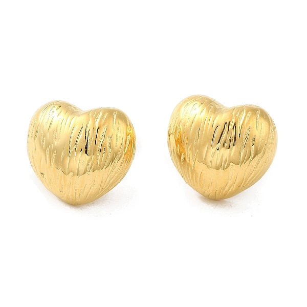 

PandaHall 304 Stainless Steel Stud Earrings for Women, Textured Heart, Real 14K Gold Plated, 14x15.5mm 304 Stainless Steel Heart