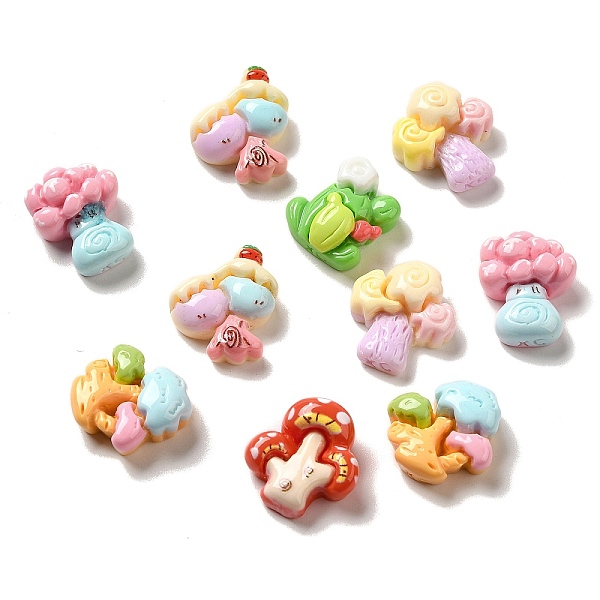 

PandaHall Forest Theme Opaque Resin Decoden Cabochons, Tree, Mixed Color, 13.5~15x12~14.5x5~6mm Resin Tree Multicolor