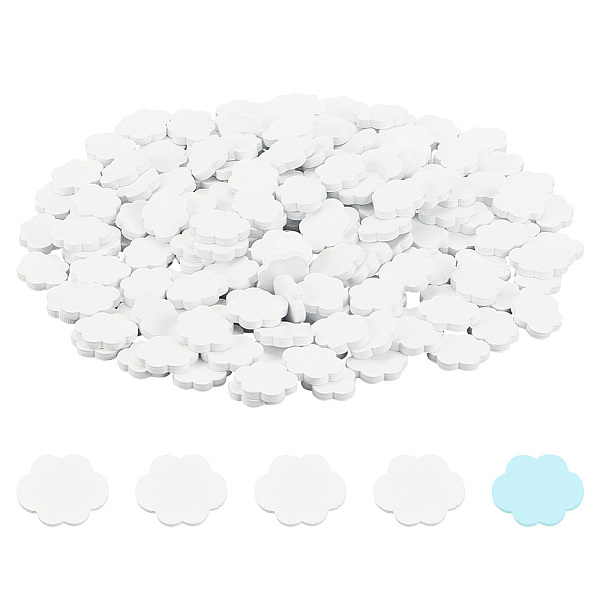 

PandaHall Olycraft 200Pcs Dyed Natural Wooden Beads, No Hole/Undrilled, Cloud, Creamy White, 22x17x4mm Wood Cloud