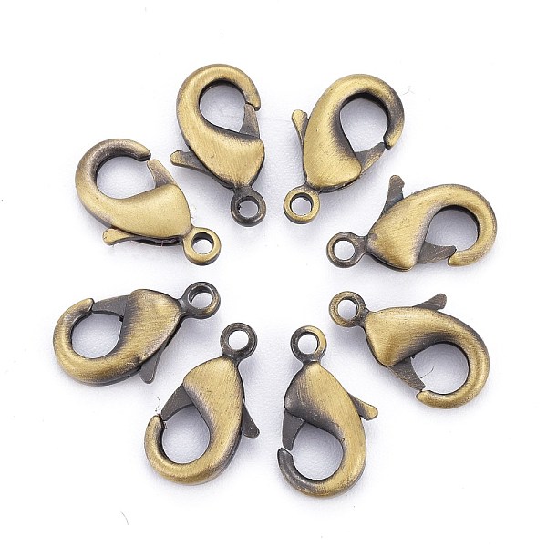 PandaHall Brass Lobster Claw Clasps, Parrot Trigger Clasps, Lead Free & Cadmium Free, Brushed Antique Bronze, 12x7x3mm, Hole: 1mm Brass...