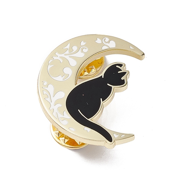 Mond Mit Katze Emaille-Pin