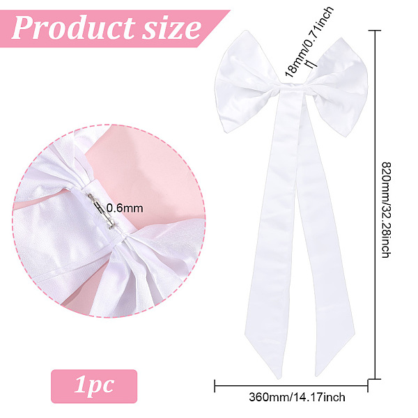 BENECREAT Detachable Satin Bow For Dress