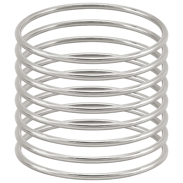 

PandaHall BENECREAT 8Pcs 304 Stainless Steel Thin Wrap Bangle for Women, Stainless Steel Color, Inner Diameter: 2-1/2 inch(6.5cm) 304...