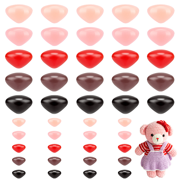 

PandaHall AHADERMAKER 200Pcs 10 Styles Craft Plastic Doll Noses, Safety Noses, Triangle, Mixed Color, 3~6x4.5~9x9~10mm, 20pcs/style Plastic..., Multicolor