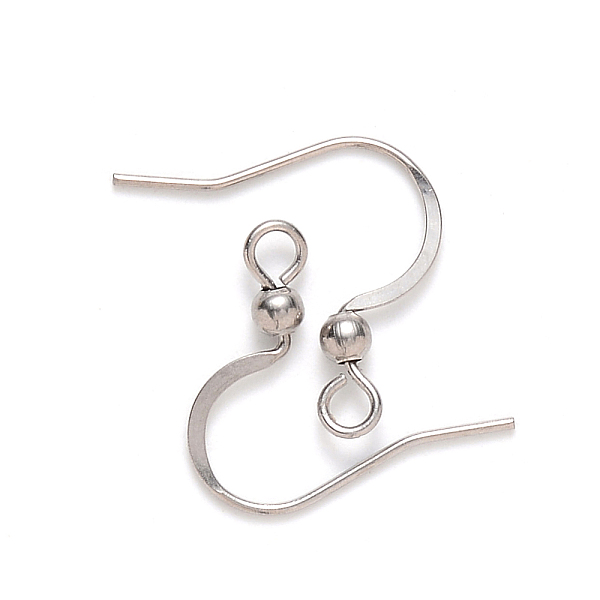

PandaHall 304 Stainless Steel French Earring Hooks, Flat Earring Hooks, Ear Wire, with Horizontal Loop, Stainless Steel Color, 15~17x18mm...