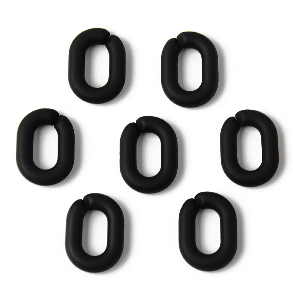 

PandaHall Rubberized Style Acrylic Linking Rings, Quick Link Connectors, For Cable Chains Making, Oval, Black, 19x14x3.5mm, Inner Diameter...