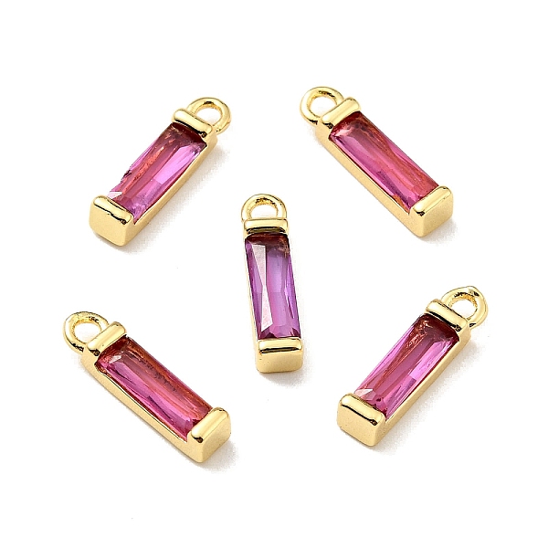 

PandaHall Rack Plating Brass Inlaid Cubic Zirconia Charms, Real 18K Gold Plated, Rectangle, Cadmium Free & Nickel Free & Lead Free, Camellia..., Pink