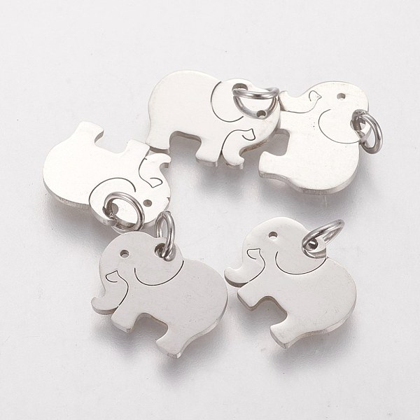

PandaHall 304 Stainless Steel Pendants, Elephant, Stainless Steel Color, 11x14x1mm, Hole: 3mm 304 Stainless Steel Elephant