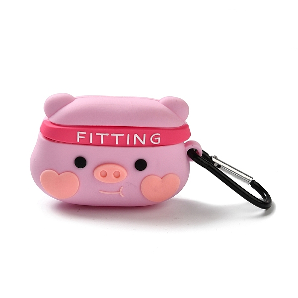 

PandaHall Silicone Wireless Earbud Carrying Case, Piggy Earphone Storage Pouch, Pink, 50x75mm Silicone Pig Pink
