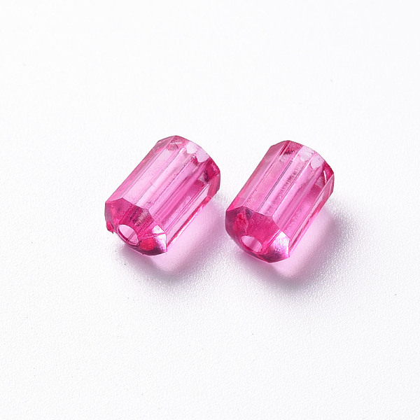 

PandaHall Transparent Acrylic Beads, Faceted, Polygon, Camellia, 9x5mm, Hole: 1.8mm, about 3496pcs/500g Acrylic Polygon Pink