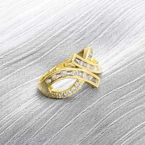 Bagues de manchette en laiton micro pavé de zircone cubique pour femmes