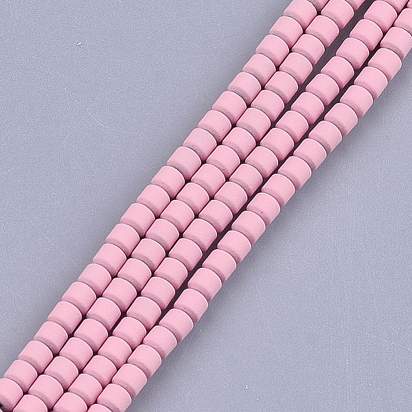 

PandaHall Spray Painted Non-magnetic Synthetic Hematite Beads Strands, Column, Pink, 3x3mm, Hole: 0.8mm, about 127~129pcs/strand, 15.7 inch...