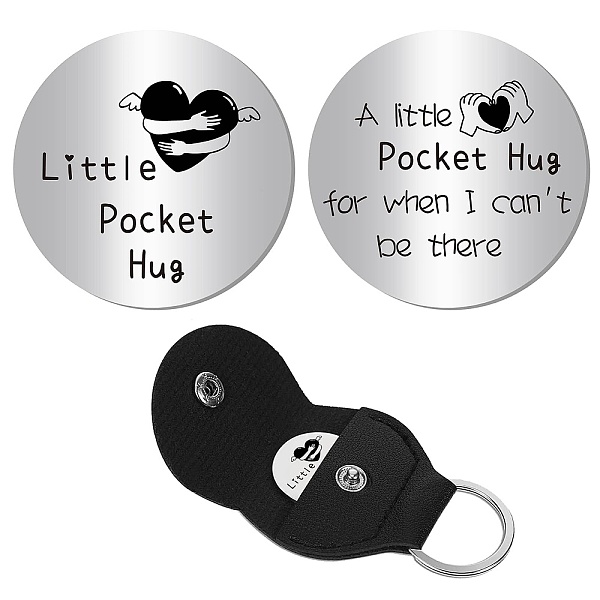 

PandaHall CREATCABIN 1Pc Stainless Steel Commemorative Coins, Pocket Hug Coin, Inspirational Quote Coin, Flat Round, Stainless Steel Color...