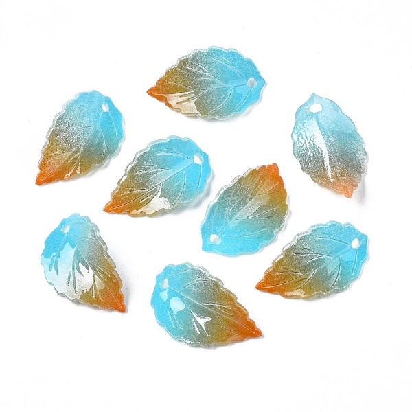 

PandaHall Plastic Pendants, Leaf, Light Sky Blue, 22.5~23x13~13.5x4mm, Hole: 1.2mm Plastic Leaf