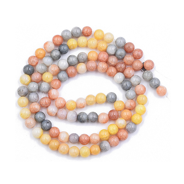 

PandaHall Crackle Glass Beads Strands, Dyed & Heated, Round, Mixed Color, 8x7mm, Hole: 1.8mm, about 104~107pcs/strand, 30.12 inch~30.91 inch..., Multicolor