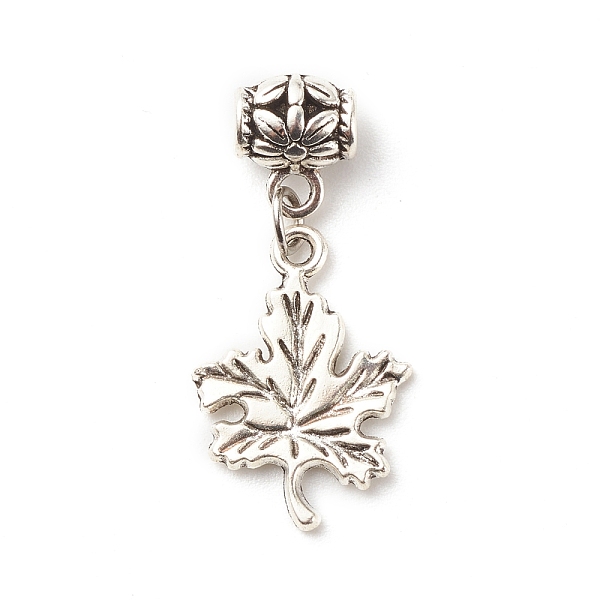 

PandaHall Tibetan Style Alloy Pendants, with 304 Stainless Steel Findings, Maple Leaf, Antique Silver, 35.5mm, Hole: 3.8mm Alloy Leaf