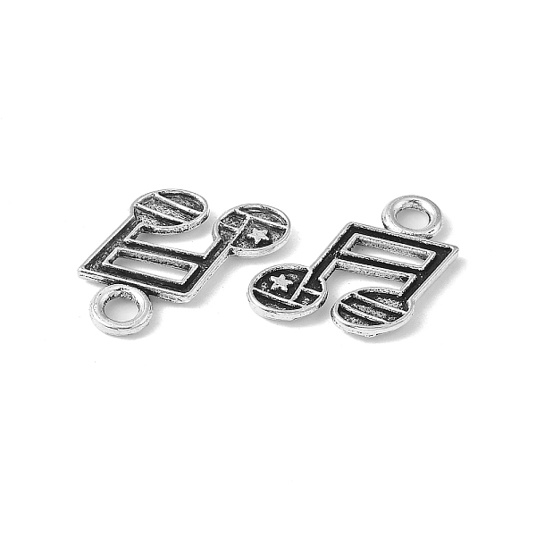 

PandaHall Tibetan Style Alloy Pendants, Cadmium Free & Lead Free, Musical Note, Antique Silver, 19x13x1.5mm, Hole: 3mm Alloy Musical Note