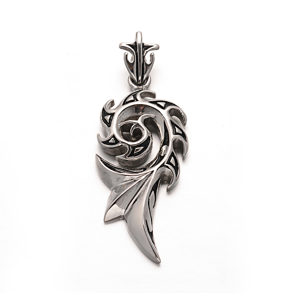 

PandaHall Vortex 304 Stainless Steel Big Pendants, Antique Silver, 53x23x5mm, Hole: 3.5x8.5mm 304 Stainless Steel Others