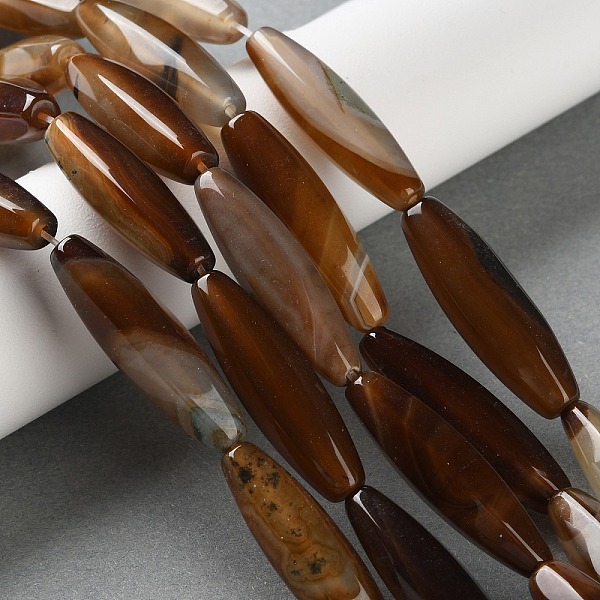 Brins de perles d'agate naturelle (teintes et chauffées)