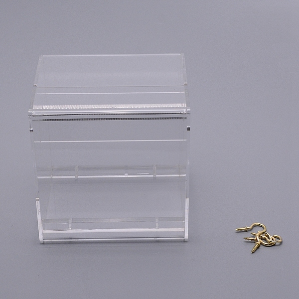 

PandaHall Acrylic Parrot Feeder, with Iron Hooks, Square, Pet Supplies, Clear, 12.8x13x11cm Acrylic Square Clear