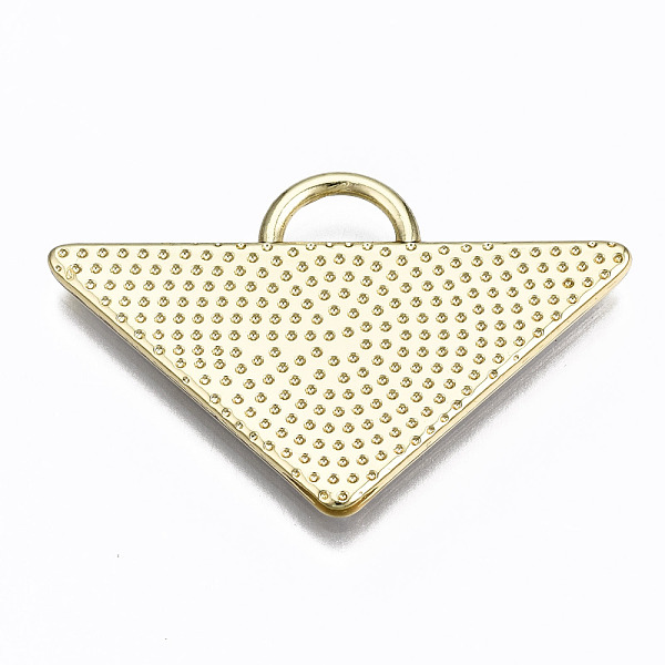 

PandaHall Alloy Enamel Pendants, Triangle with Word Milan, Cadmium Free & Lead Free, Light Gold, White, 23.5x36x2mm, Hole: 3.5x6mm...
