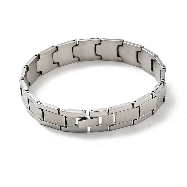 

PandaHall 201 Stainless Steel Rectangle Watch Band Bracelet, Tile Bracelet for Men Women, Stainless Steel Color, 9-1/4 inch(23.5cm) 201...