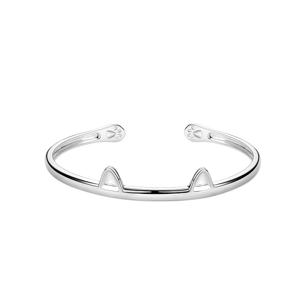 

PandaHall SHEGRACE Cute Design Rhodium Plated 925 Sterling Silver Kitten Cuff Bangle, Cat Ears, Platinum, 6-3/4 inch(17cm) Sterling Silver