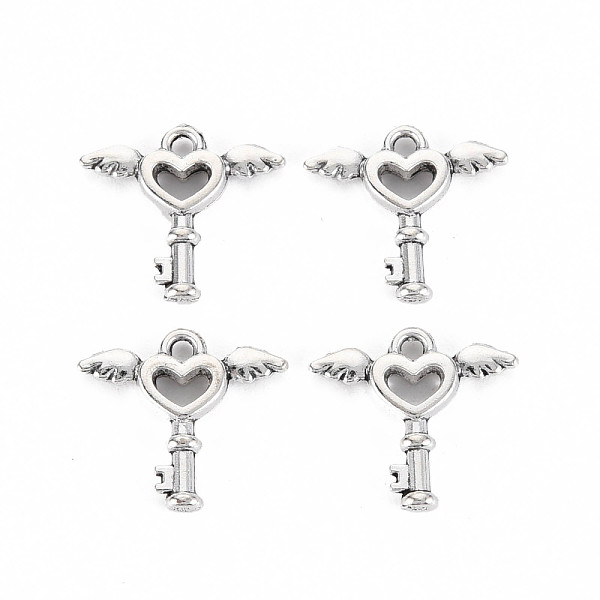 

PandaHall Tibetan Style Alloy Charms, Cadmium Free & Lead Free, Heart Shape Key, Antique Silver, 14x15x2.5mm, Hole: 1.5mm, about...