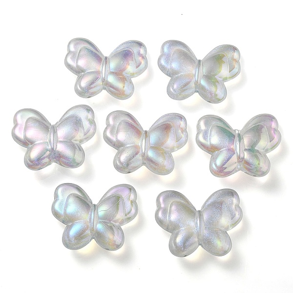 

PandaHall UV Plating Luminous Transparent Acrylic Beads, Glow in The Dark, Butterfly, Light Cyan, 25x30x8.5mm, Hole: 2mm Acrylic Butterfly