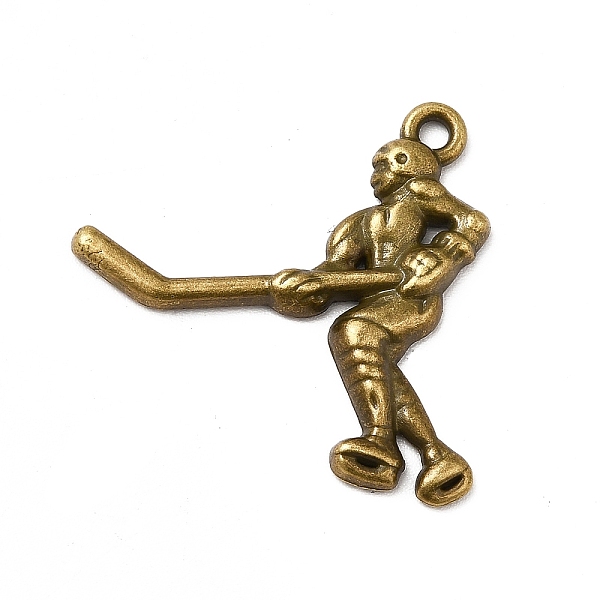 

PandaHall Tibetan Style Alloy Pendants, Hockey Player Charms, Antique Bronze, 26.5x26x3mm, Hole: 1.5mm Alloy Human