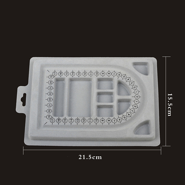 

PandaHall PE and Flocking Bead Design Boards, Necklace Design Board, with Graduated Measurements, DIY Beading Jewelry Making Tray, Rectangle..., Gray