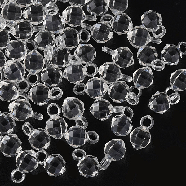 

PandaHall Transparent Acrylic Pendants, Faceted, Round, Clear, 18x11x11mm, Hole: 4mm Acrylic Round Clear