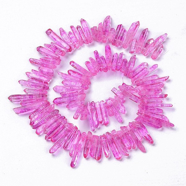 Natural Crackle Quartz Crystal Dyed Beads Strands