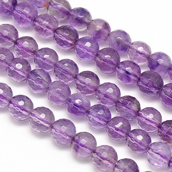 

PandaHall Natural Amethyst Round Bead Strands, Faceted, 6mm, Hole: 1mm, about 66pcs/strand, 15.7 inch Amethyst Round Purple