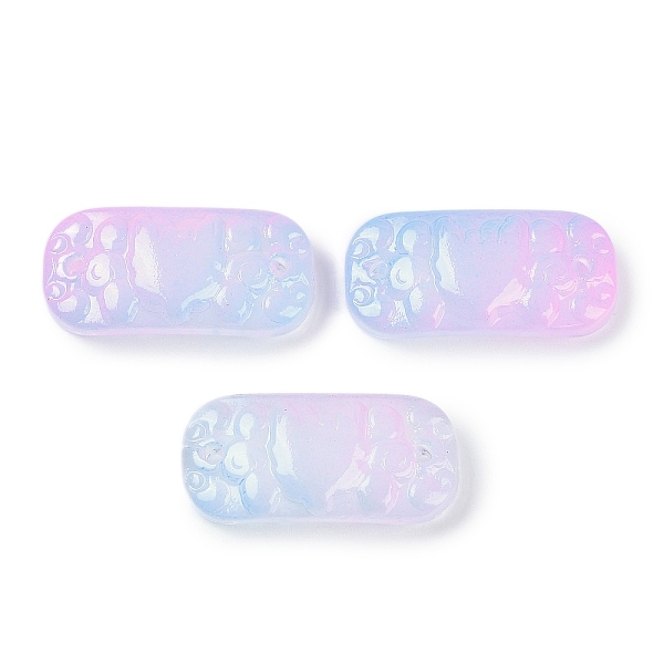 Spray Painted Transparent Glass Connector Charms
