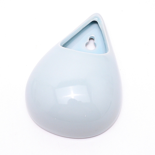 

PandaHall Porcelain Vase Hydroponic Wall Mounted Plant Hanging Flower Vase, Teardrop, Light Steel Blue, 145x97x46mm, Hole: 11x16mm, Inner...