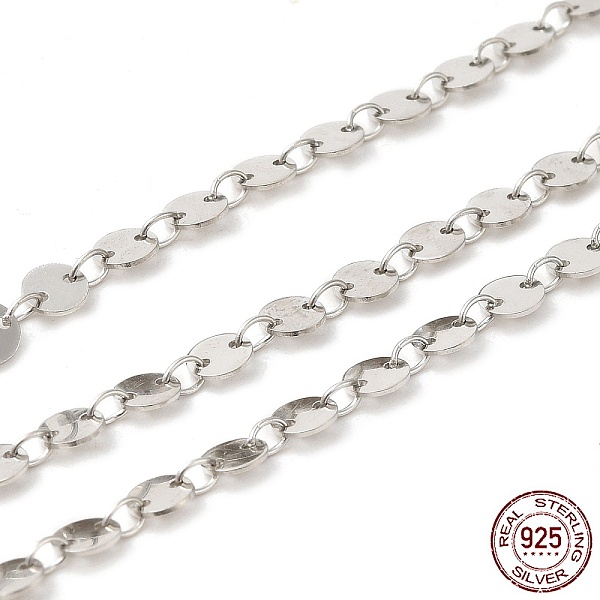 

PandaHall Rhodium Plated 925 Sterling Silver Heart Link Chains, Soldered, Platinum, 3x4x0.5mm Sterling Silver