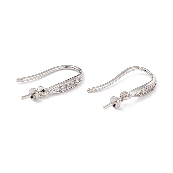 

PandaHall Rack Plating Brass Micro Pave Cubic Zirconia Earring Hooks, with Pin Bails, Long-Lasting Plated, Real Platinum Plated, 20mm, 20..., Clear