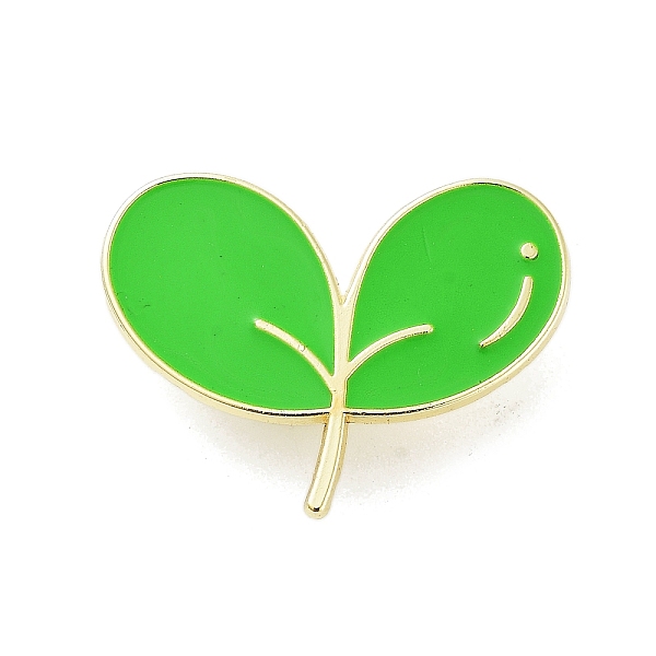 

PandaHall Golden Alloy Brooches, Enamel Pins, Leaf, 23x30x1.5mm Alloy+Enamel Leaf