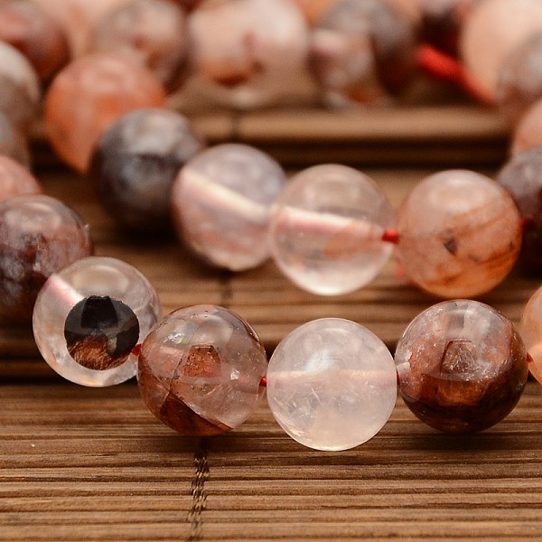 

PandaHall Natural Hematoid Quartz/Fire Quartz Round Beads Strands, Ferruginous Quartz, 10mm, Hole: 1mm, about 36pcs/strand, 14.7 inch..., Red