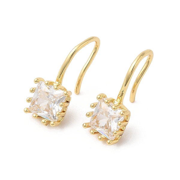 

PandaHall Cubic Zirconia Square Dangle Earrings, Real 18K Gold Plated Brass Jewelry for Women, Clear, 18~19x7.5mm Cubic Zirconia Square...