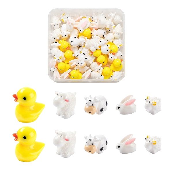 

PandaHall 24pcs 4 style Resin Cabochons, 3D Printed, Sheep & Rabbit & Cow & Duck, Mixed Color, 12~19x10~16x7.5~14mm, 6pcs/style Resin Mixed..., Multicolor