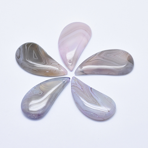 

PandaHall Natural Agate Pendants, Dyed, teardrop, Lavender, 46~50x24~26x5~7mm, Hole: 1.5~2mm Natural Agate Teardrop Purple