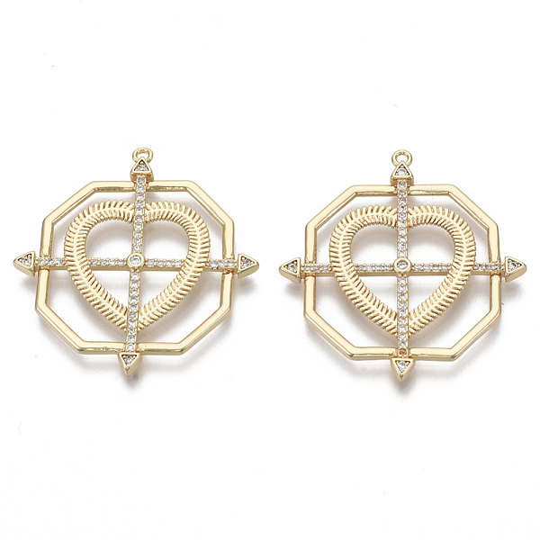 

PandaHall Brass Micro Pave Cubic Zirconia Pendants, Nickel Free, Square, with Heart & Cross, Clear, Real 18K Gold Plated, 36.5x34.5x2mm...